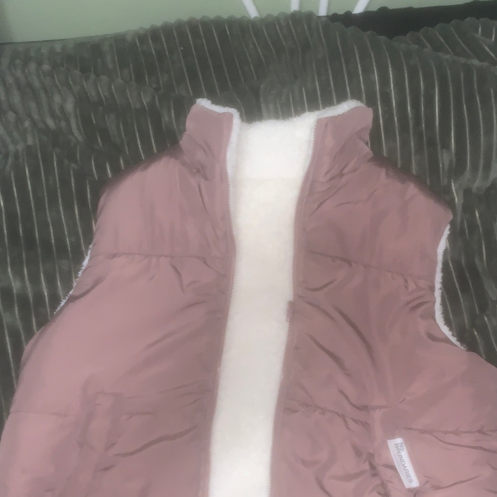 Pink Puffer Vest with White Lining